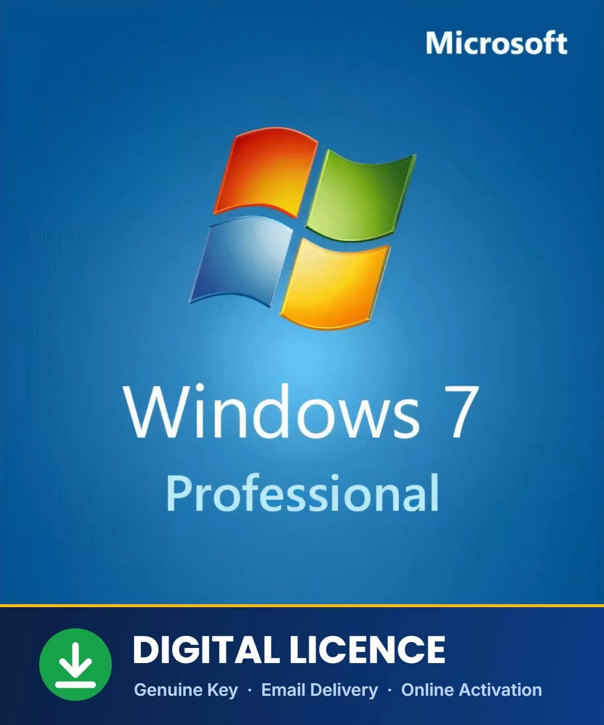 Windows 7 Professional genuine digital licence key