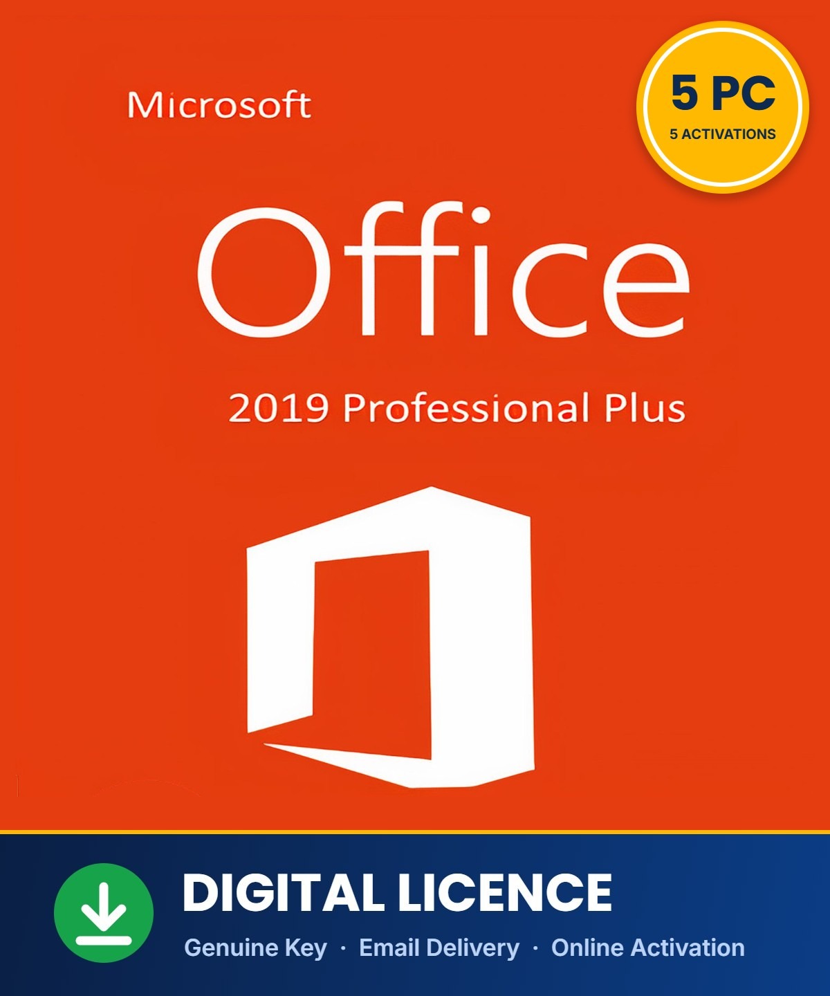 Microsoft Office 2019 Professional Plus 5 PC genuine digital licence key