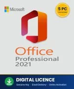 Microsoft Office 2021 Professional Plus 5 PC genuine digital licence key