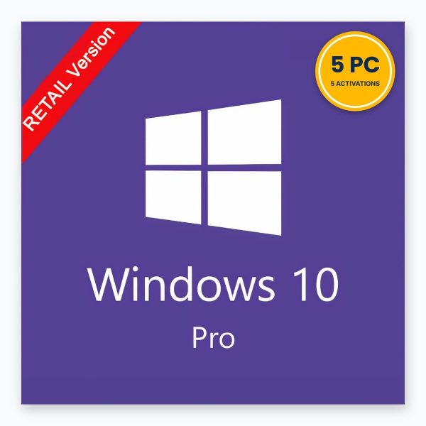 Windows 10 Professional Retail 5 PC Activation Key – product artwork